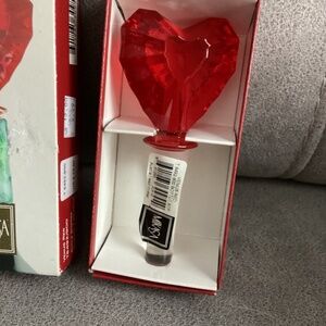 Mikasa Red Heart lead crystal bottle stopper new in box